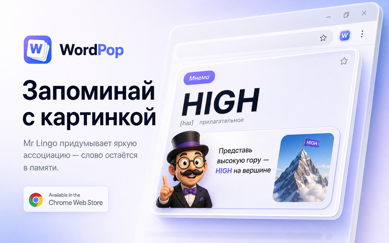 Mr Lingo придумывает мнемонику для слова HIGH